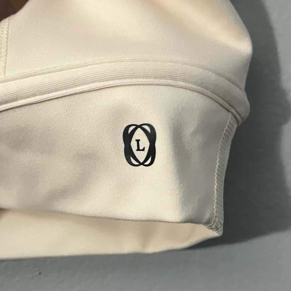 LE ORE portofino mesh-trimmed cross cross back sports bra in cream size xl - Picture 3 of 4